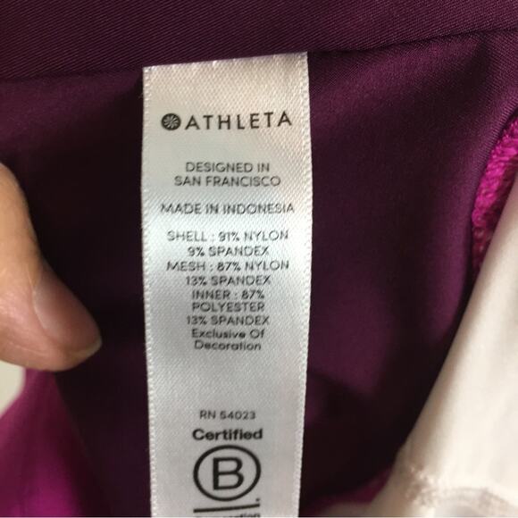 Athleta Maroon Pink White Athletic Shorts with Liner Medium - Picture 5 of 6